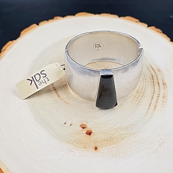 The Sak Jewelry - NWT THE SAK Gorgeous Silver and Black Fashion Statement Bangle Bracelet.